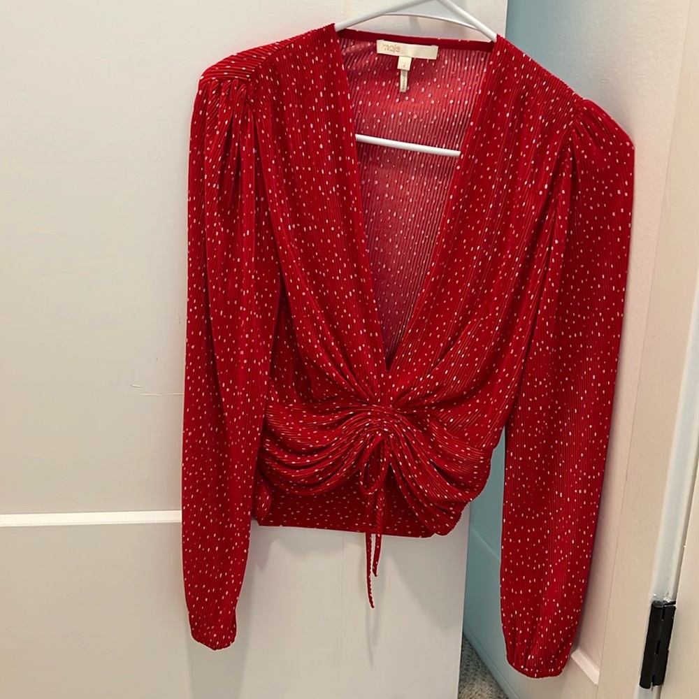 Maje Red Polka Dot top